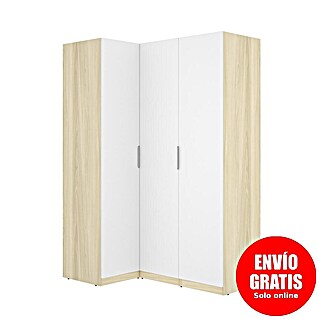 Dekit Armario para ropa Emax (L x An x Al: 95 x 142,2 x 203,5 cm, Roble claro/Blanco, Rinconero)