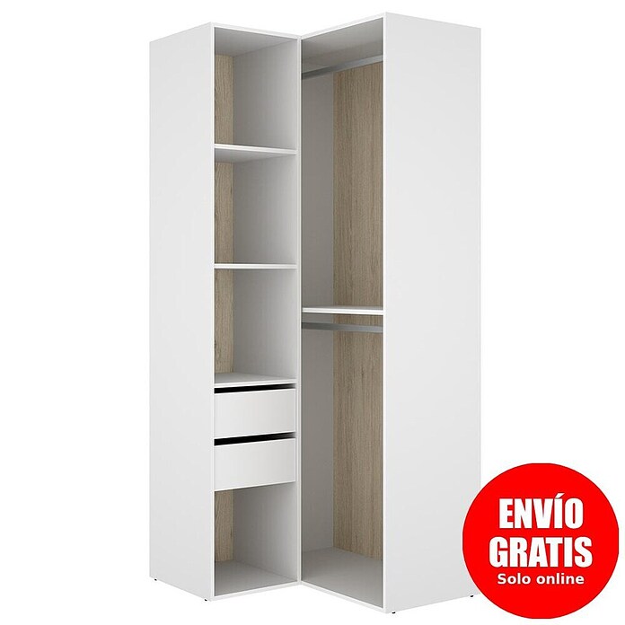 Dekit Mueble vestidor Suit (L x An x Al: 104,5 x 84,5 x 204,5 cm, Blanco/Natural, Trasera reversible) | BAUHAUS