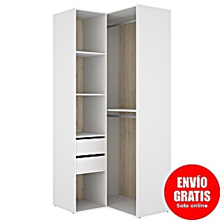 Dekit Mueble vestidor Suit (L x An x Al: 104,5 x 84,5 x 204,5 cm, Blanco/Natural, Trasera reversible)