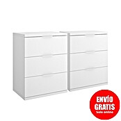 Dekit Mesita de noche Río (L x An x Al: 34,2 x 42 x 56,8 cm, Blanco, 2 ud.) | BAUHAUS