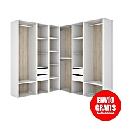 Dekit Mueble vestidor Suit (L x An x Al: 186,3 x 182,4 x 204,5 cm, Blanco/Natural, Trasera reversible) | BAUHAUS