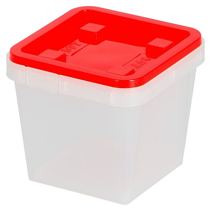 Wisent Caja de almacenaje b-boXx (L x An x Al: 90 x 90 x 84 mm, Plástico, Rojo/Transparente) | BAUHAUS