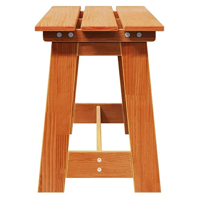 Furnicato Gartenbank Kiefernholz lackiert - B x T x H: 37 x 119 x 47 cm, Echtholz - Hellbraune Holzbank mit Lattenrostsitzfläche und stabilem Rahmen, mit sichtbarer Holzmaserung.