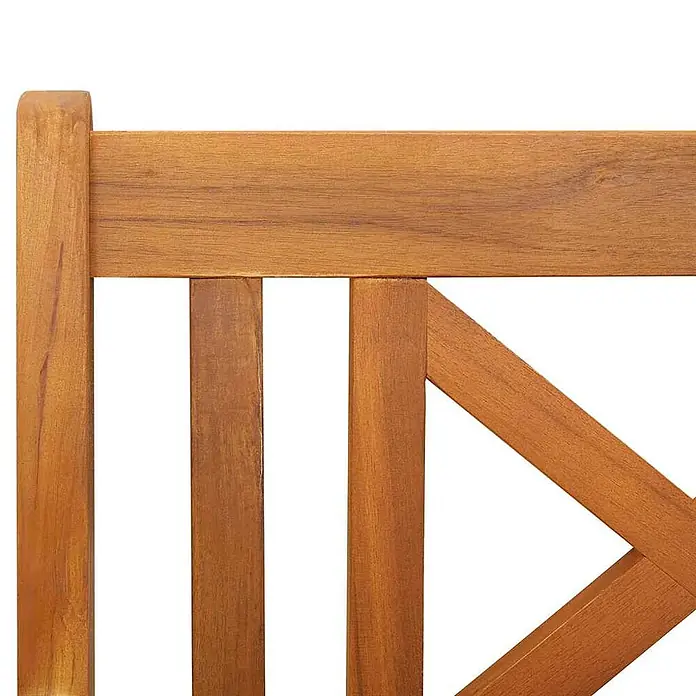 Furnicato Gartenbank Akazien-Massivholz geölt - B x T x H: 56 x 150 x 90 cm, Massivholz Akazie, Braun - Hellbraune hölzerne Stuhllehne mit vertikalen und diagonalen Lamellen.