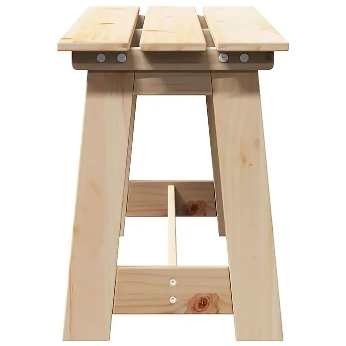 Furnicato Gartenbank Kiefernholz Natur - B x T x H: 37 x 119 x 47 cm, Natur - Helle Gartenbank aus Kiefernholz mit Lattenrost und robusten A-förmigen Beinen.