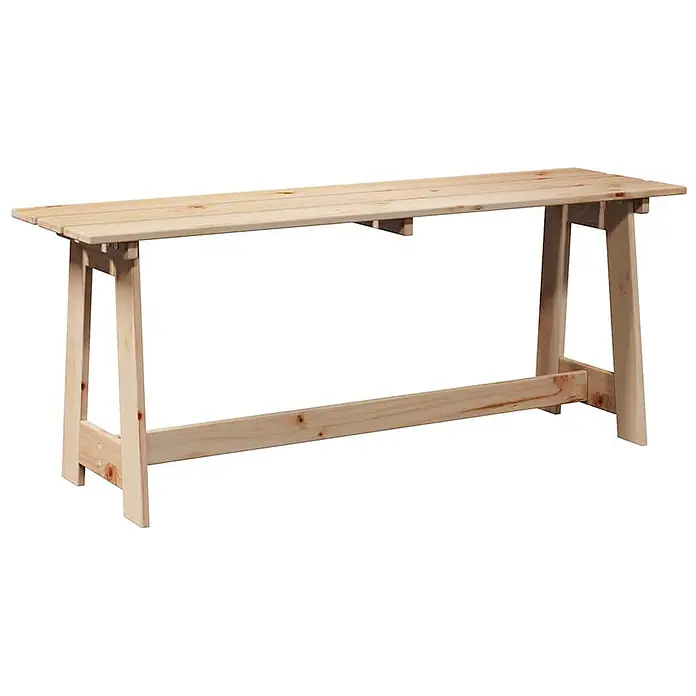 Furnicato Gartenbank Kiefernholz Natur - B x T x H: 37 x 119 x 47 cm, Natur - Unlackierte Holzbank mit Lattenrost und A-förmigen Beinen.
