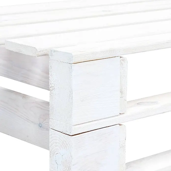 Furnicato Gartenbank Kiefernholz imprägniert - B x T x H: 110 x 65 x 55 cm, Weiß - Weiße Lattenrost-Struktur aus Holz.