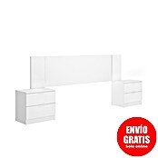 Dekit Cabecero de cama con mesitas Len (L x An: 34,2 x 251 cm, Blanco, Específico para: Cama de 150 cm) | BAUHAUS