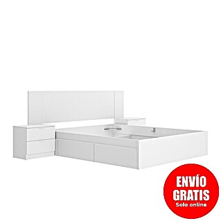 Dekit Set muebles de dormitorio Len (4 pzs., Blanco, Específico para: Colchón de 150x190 cm)