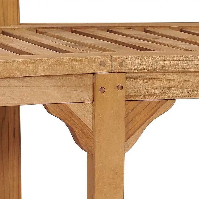 Furnicato Gartenbank - Braun - Hellbraune Holzlattenablage/Bankplatte mit stabilen Eckstützen.