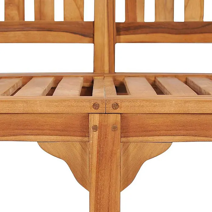 Furnicato Gartenbank Teak-Hartholz - B x T x H: 60 x 151 x 86 cm, Braun - Lattenbank aus Naturholz in Braun, Sitzfläche und Rückenlehne hervorhebend.