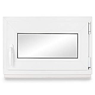 Neruli Kellerfenster 60x50 cm(BxH) DIN Rechts 3 -fach Glas Dichtung Schwarz (60 x 50 cm, DIN Anschlag: Rechts, Weiß)