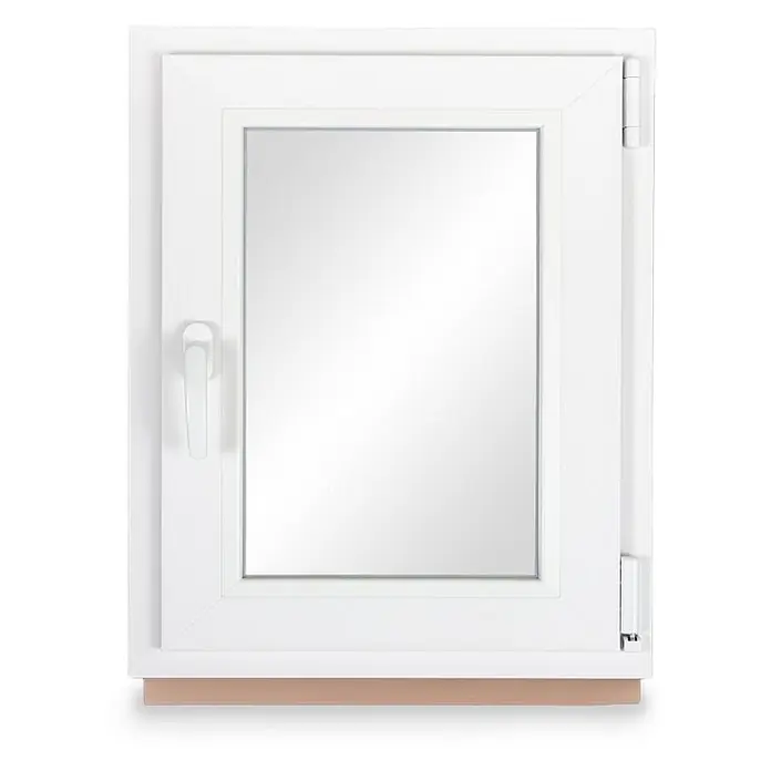 Neruli Kellerfenster 50x100 cm(BxH) DIN Rechts 3 -fach Glas Dichtung Grau - 50 x 100 cm, DIN Anschlag: Rechts, Weiß - Weißes, rechteckiges Fenster mit einer klaren Scheibe, Griff links und Scharnieren rechts.