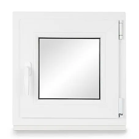 Neruli  Kellerfenster weiß Dreh-Kipp 60x60 cm(BxH) DIN Rechts 2 -fach Glas Dichtung Schwarz