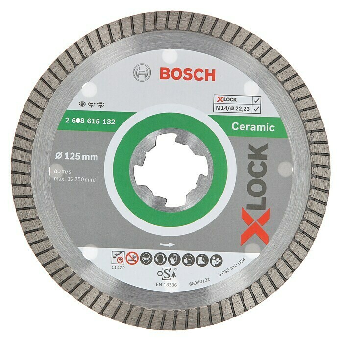 Bosch Professional X-Lock Diamant-Trennscheibe Best for Ceramic (125 mm, Geeignet für: Keramik)