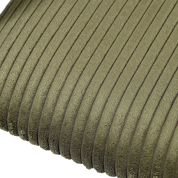 Home Deco Factory Sillón Scott - L x An x Al: 83,5 x 64,5 x 75 cm, Verde, Textil canalé - Tela de pana verde oliva con prominentes nervaduras verticales.