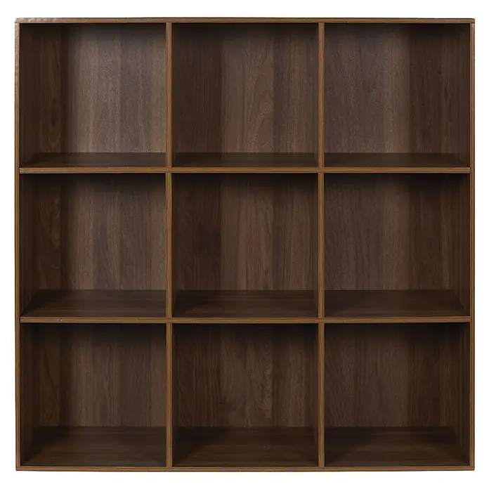 Home Deco Factory Tiffany Estantería de madera - Al x An x Pr: 97,8 x 99,3 x 31,8 cm, Capacidad de carga por balda: 5 kg, Número de baldas: 9 ud., Atornillado, Marrón - Estantería de 9 cubos de madera marrón oscuro.