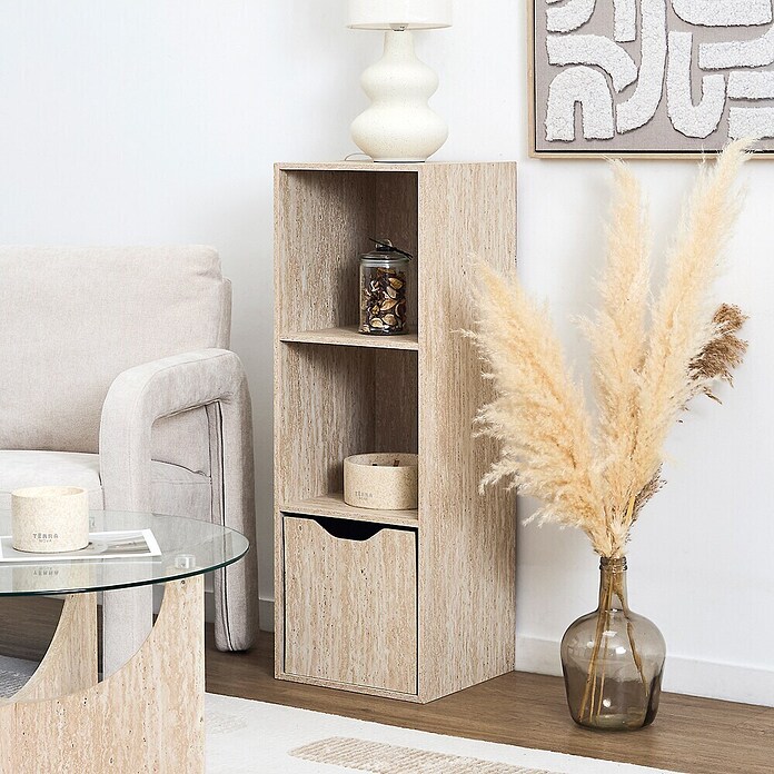 Home Deco Factory Estantería de madera Pietra (Al x An x Pr: 97,8 x 34 x 31,8 cm, Capacidad de carga por balda: 5 kg, Número de baldas: 3 ud., Atornillado, Natural) | BAUHAUS