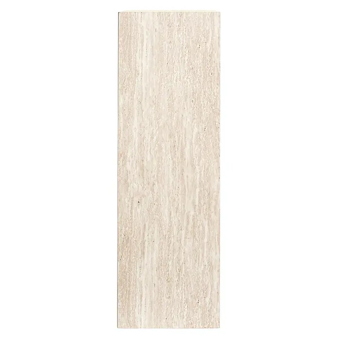 Home Deco Factory Estantería de madera Pietra - Al x An x Pr: 97,8 x 34 x 31,8 cm, Capacidad de carga por balda: 5 kg, Número de baldas: 3 ud., Atornillado, Natural - Azulejo efecto travertino beige claro con veta vertical y acabado mate.