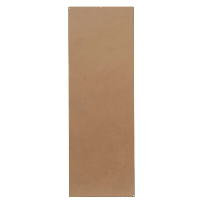 Home Deco Factory Estantería de madera Pietra - Al x An x Pr: 97,8 x 34 x 31,8 cm, Capacidad de carga por balda: 5 kg, Número de baldas: 3 ud., Atornillado, Natural - Panel rectangular marrón, posiblemente MDF, con pequeños orificios en los bordes.