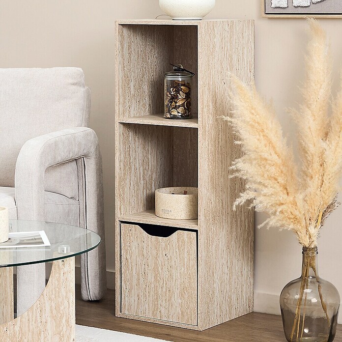 Home Deco Factory Estantería de madera Pietra (Al x An x Pr: 97,8 x 34 x 31,8 cm, Capacidad de carga por balda: 5 kg, Número de baldas: 3 ud., Atornillado, Natural) | BAUHAUS