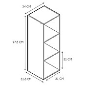 Home Deco Factory Estantería de madera Pietra (Al x An x Pr: 97,8 x 34 x 31,8 cm, Capacidad de carga por balda: 5 kg, Número de baldas: 3 ud., Atornillado, Natural) | BAUHAUS