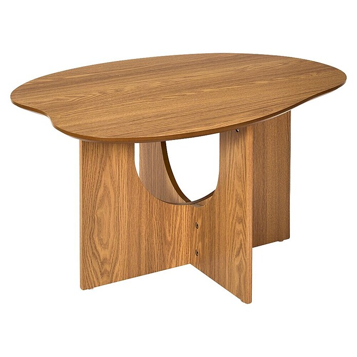 Home Deco Factory Calypso Mesa auxiliar (L x An x Al: 60 x 80 x 42 cm, MDF, Relieves curvos) | BAUHAUS
