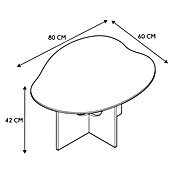 Home Deco Factory Calypso Mesa auxiliar (L x An x Al: 60 x 80 x 42 cm, MDF, Relieves curvos) | BAUHAUS