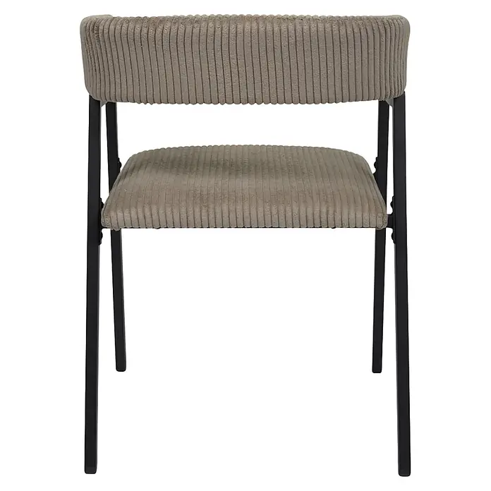 Home Deco Factory Silla Scott - Taupe, 2 ud. - Silla tapizada de pana gris con estructura de metal negro.