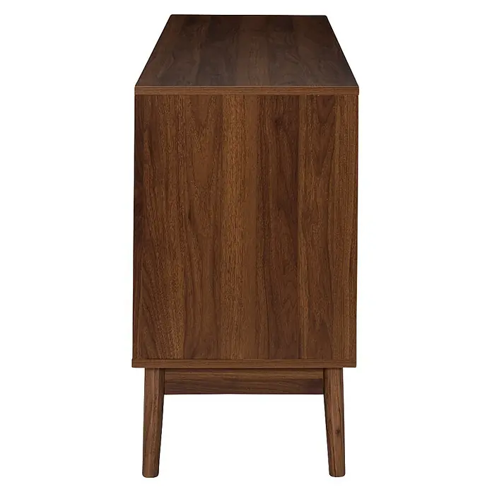 Home Deco Factory Tiffany Aparador - L x An x Al: 40 x 120 x 70 cm, Marrón, Número de puertas: 2 ud. - Gabinete de madera marrón oscuro con tapa rectangular y patas cónicas.