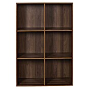 Home Deco Factory Tiffany Estantería de madera (Al x An x Pr: 97,8 x 66,6 x 31,8 cm, Capacidad de carga por balda: 5 kg, Número de baldas: 6 ud., Atornillado, Marrón) | BAUHAUS