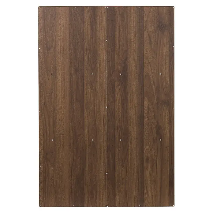Home Deco Factory Tiffany Estantería de madera - Al x An x Pr: 97,8 x 66,6 x 31,8 cm, Capacidad de carga por balda: 5 kg, Número de baldas: 6 ud., Atornillado, Marrón - Panel de madera marrón oscuro con veta vertical, asegurado con pequeños sujetadores plateados. Componente de mueble.