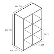 Home Deco Factory Tiffany Estantería de madera (Al x An x Pr: 97,8 x 66,6 x 31,8 cm, Capacidad de carga por balda: 5 kg, Número de baldas: 6 ud., Atornillado, Marrón) | BAUHAUS