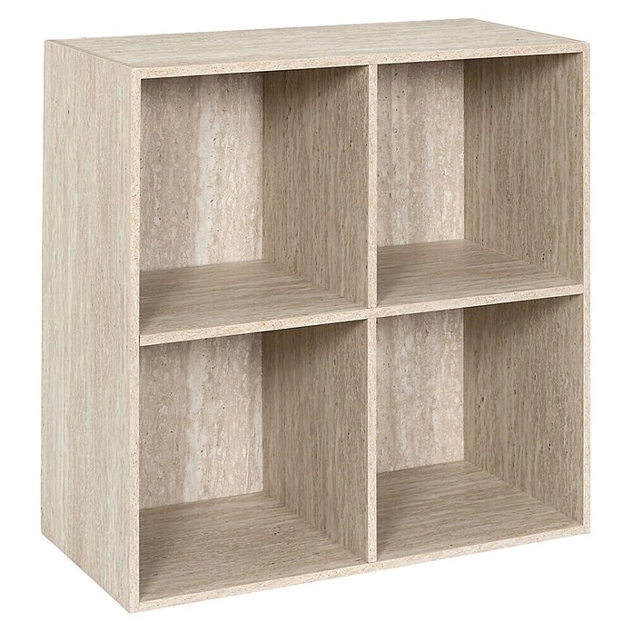 Home Deco Factory Estantería de madera Pietra (Al x An x Pr: 65,6 x 66,6 x 31,8 cm, Capacidad de carga por balda: 5 kg, Número de baldas: 4 ud., Atornillado, Natural) | BAUHAUS
