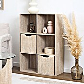 Home Deco Factory Estantería de madera Pietra (Al x An x Pr: 97,8 x 66,6 x 31,8 cm, Capacidad de carga por balda: 5 kg, Número de baldas: 6 ud., Atornillado, Natural) | BAUHAUS