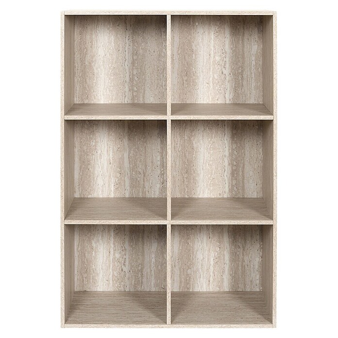 Home Deco Factory Estantería de madera Pietra (Al x An x Pr: 97,8 x 66,6 x 31,8 cm, Capacidad de carga por balda: 5 kg, Número de baldas: 6 ud., Atornillado, Natural) | BAUHAUS