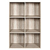 Home Deco Factory Estantería de madera Pietra (Al x An x Pr: 97,8 x 66,6 x 31,8 cm, Capacidad de carga por balda: 5 kg, Número de baldas: 6 ud., Atornillado, Natural) | BAUHAUS