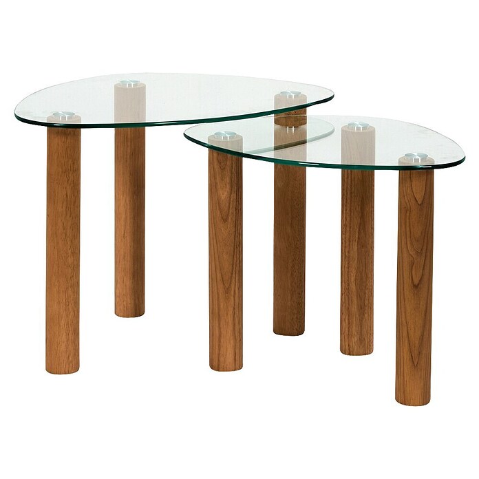 Home Deco Factory Mesa de centro (Vidrio templado, 2 ud., Forma: Curvado) | BAUHAUS