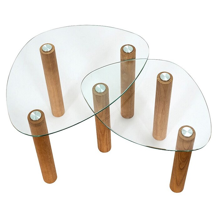 Home Deco Factory Mesa de centro (Vidrio templado, 2 ud., Forma: Curvado) | BAUHAUS