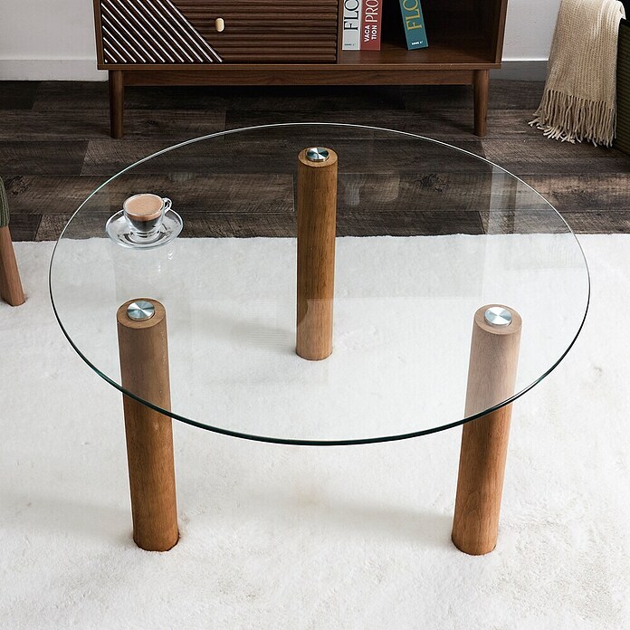 Home Deco Factory Mesa de centro (Ø x Al: 45 x 75 cm, Vidrio templado) | BAUHAUS