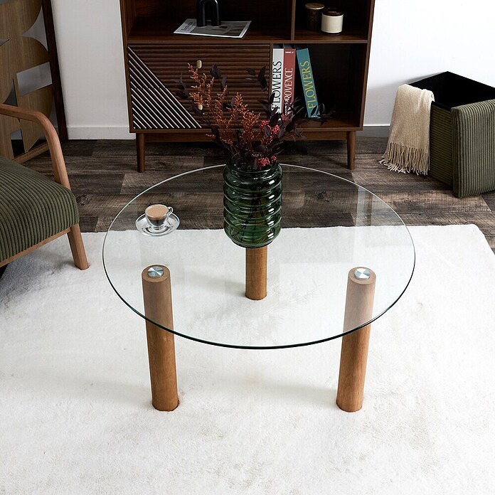 Home Deco Factory Mesa de centro (Ø x Al: 45 x 75 cm, Vidrio templado) | BAUHAUS