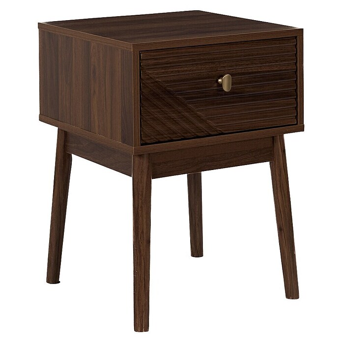 Home Deco Factory Tiffany Mesita de noche (L x An x Al: 40 x 40 x 55 cm, Marrón, Número de cajones: 1 ud.) | BAUHAUS