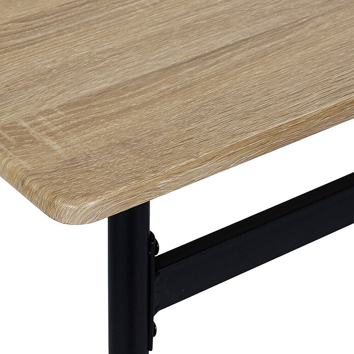 Home Deco Factory Loka Mesa de comedor (L x An x Al: 116 x 60 x 90 cm, Negro/Marrón, Metal/MDF) | BAUHAUS