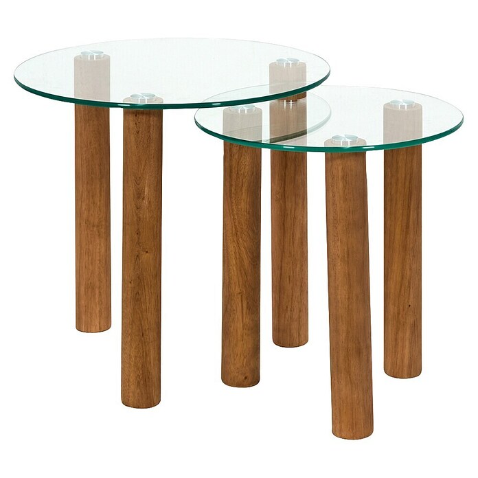 Home Deco Factory Mesa de centro (Vidrio templado, 2 ud., Forma: Redonda) | BAUHAUS