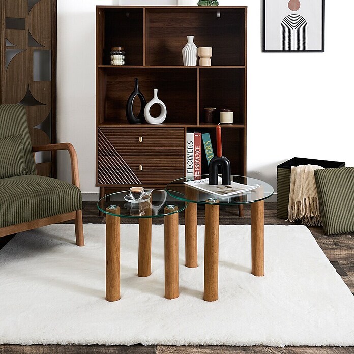 Home Deco Factory Mesa de centro (Vidrio templado, 2 ud., Forma: Redonda) | BAUHAUS