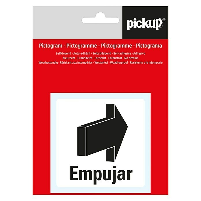Pickup Etiqueta adhesiva (Motivo: Empujar, Blanco)