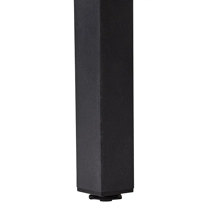 Ebuy24 Gartentisch Joan - L x B x H: 100 x 275 x 76 cm, Ø x H: 275 x 76 cm, Aluminium, Polywood, Sonstige, Schwarz - Dunkelgraues, quadratisches Möbelbein mit strukturierter Oberfläche und verstellbarem Fuß.