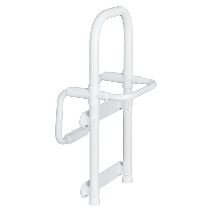 Wenko Badewannen-Einstiegshilfe Secura - L x B x H: 245 x 23 x 525 cm, Kunststoff, Belastbarkeit: 150 kg - Weißer Bettgriff zur Patientenunterstützung und Mobilitätshilfe.