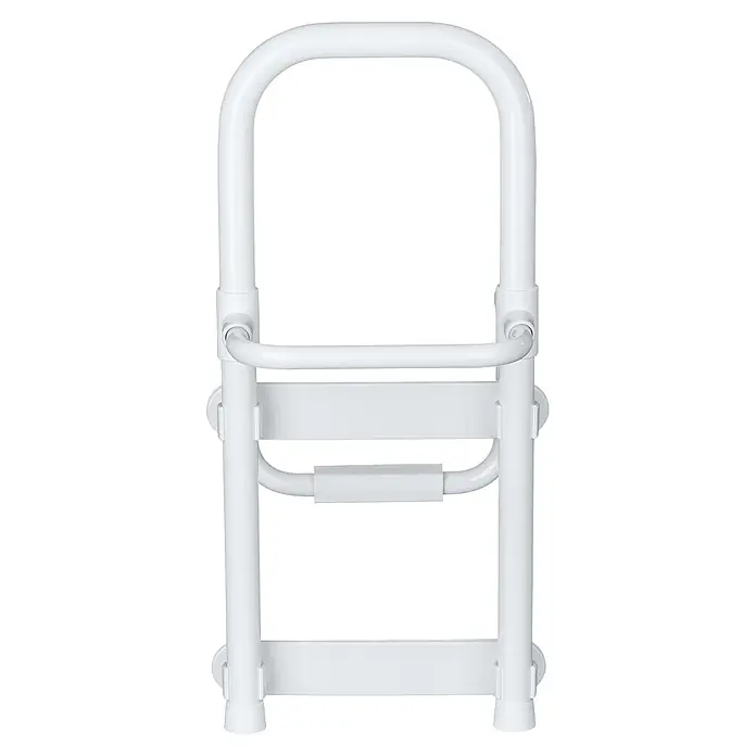 Wenko Badewannen-Einstiegshilfe Secura - L x B x H: 245 x 23 x 525 cm, Kunststoff, Belastbarkeit: 150 kg - Weißer U-förmiger Toiletten-Sicherheitsrahmen mit Haltegriffen, für sichere Unterstützung.