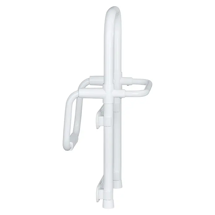 Wenko Badewannen-Einstiegshilfe Secura - L x B x H: 245 x 23 x 525 cm, Kunststoff, Belastbarkeit: 150 kg - Weißer U-förmiger Haltegriff mit integrierten Querstreben für Stabilität.